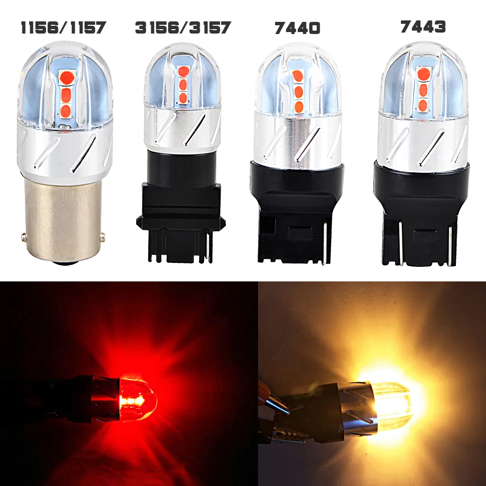Car Brake Light Reverse Parking Tail Fog Lamp Auto light Bulb 1156 1157 3156 3157 7440 7443 2x Bulbs For Ford Bronco Custom 500