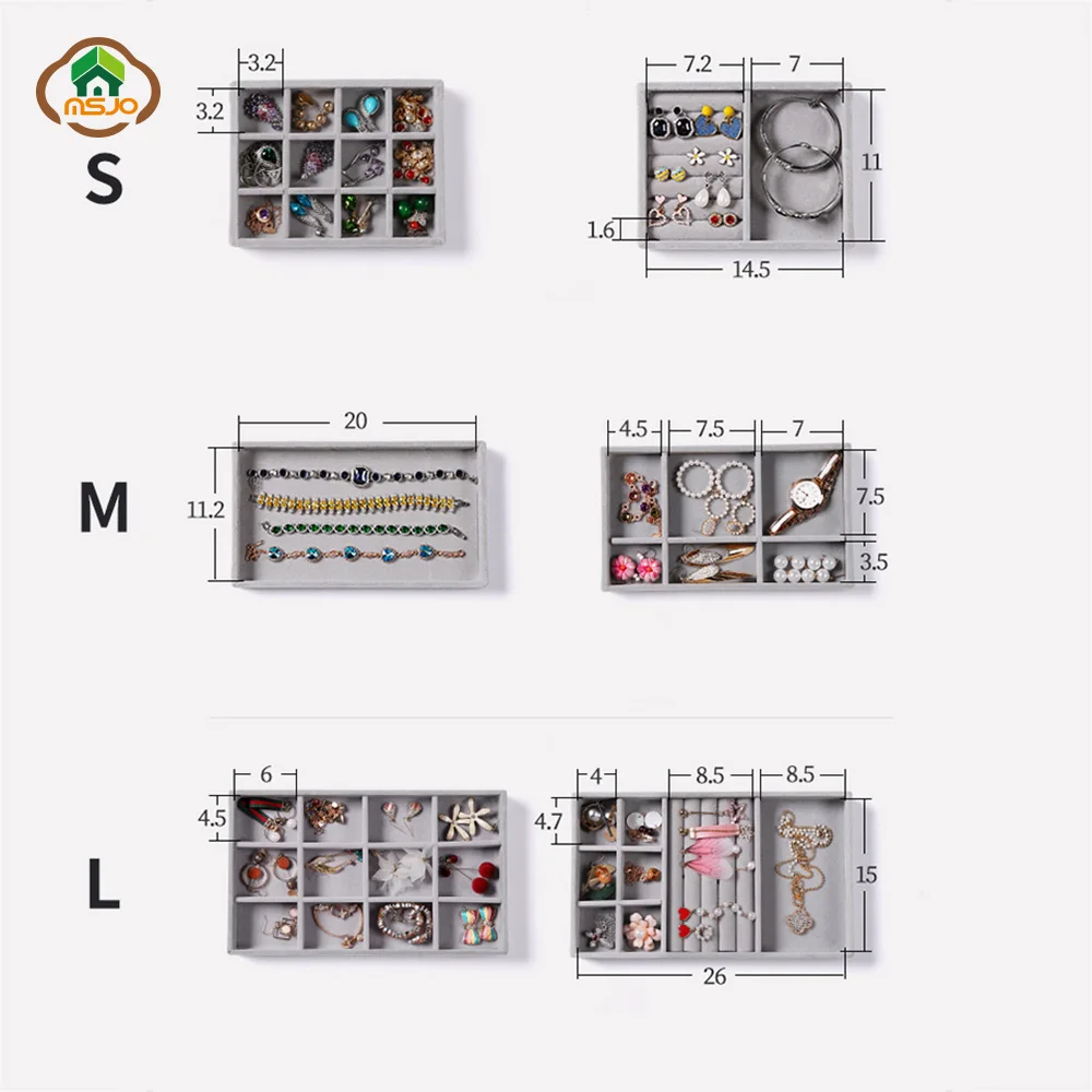 MSJO бархатный органайзер для ювелирных изделий 12 шт. ящик украшений подставка