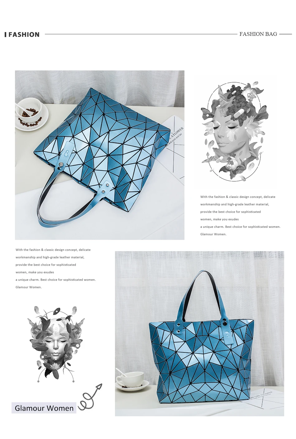 Women's Fashionable Geometric Pattern Mini Handbag Set