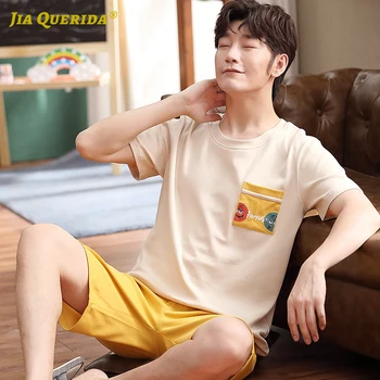 New Crew Neck Front Pocket Men Short Sleeve Short Pants Pajamas Set Fashion Style Casual Style Homesuit Homeclothes Sleepwear
New Crew Neck Front Pocket Men Short Sleeve Short Pants Pajamas Set Fashion Style Casual Style Homesuit Homeclothes Sleepwear
