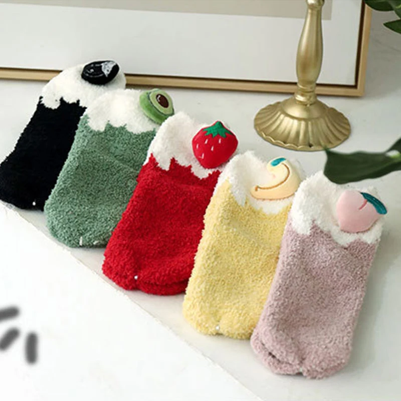 Thicken Socks Harajuku Floor Velvet Japanese Strawberry Cashmere Socks Fruit Warm Cute Girl Sleeping Candy Color Home Wear Socks
Thicken Socks Harajuku Floor Velvet Japanese Strawberry Cashmere Socks Fruit Warm Cute Girl Sleeping Candy Color Home Wear Socks
