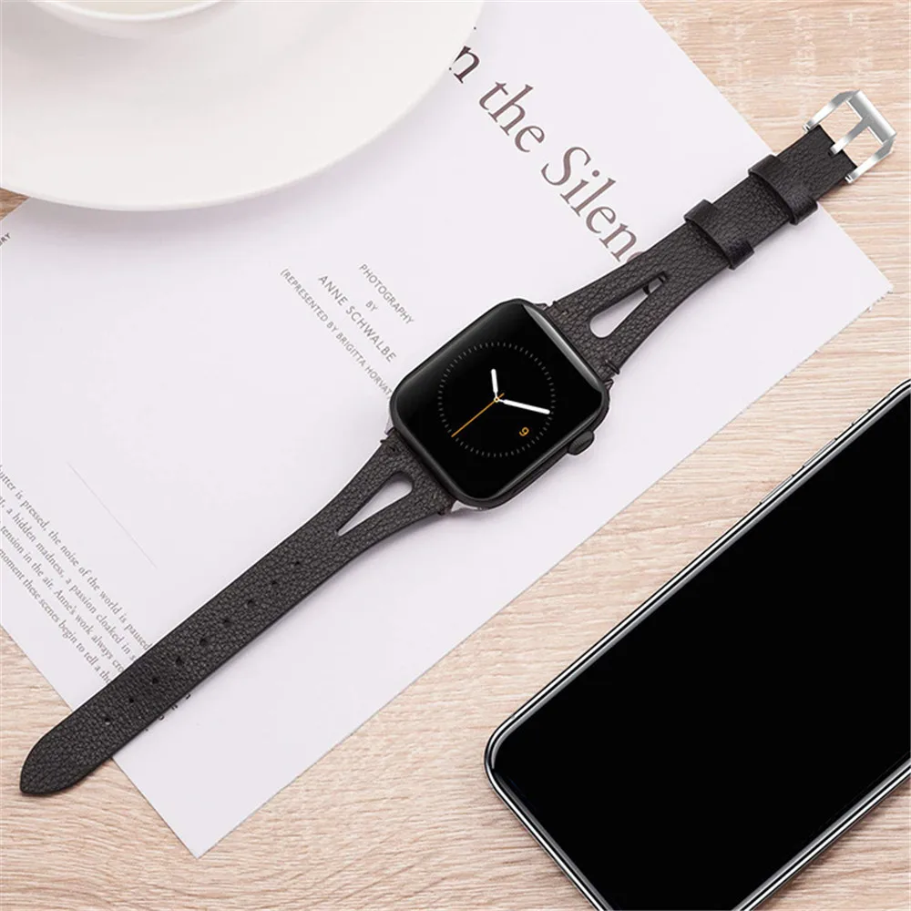 Watchband for Apple watch 1/2/3 38mm 40mm Genuine Leather Water drop shrinks the car line for iwatch 4/5 42mm 44mm Upscale strap 
Watchband for Apple watch 1/2/3 38mm 40mm Genuine Leather Water drop shrinks the car line for iwatch 4/5 42mm 44mm Upscale strap