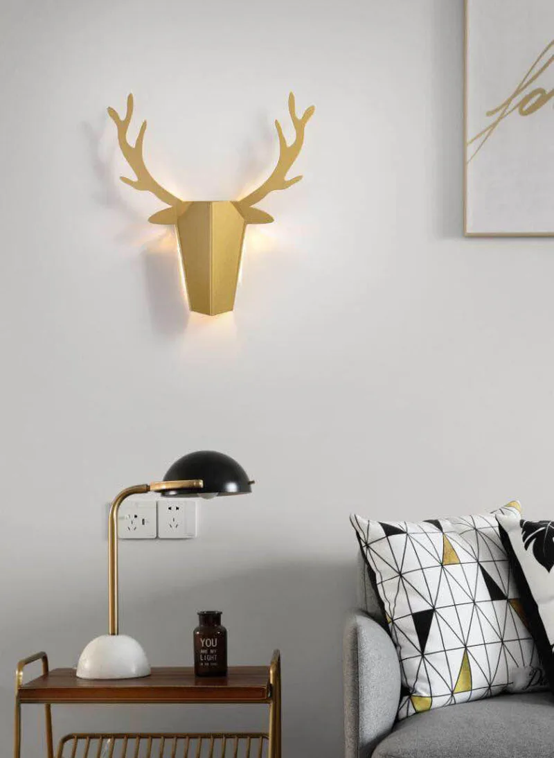 Modern creative wall lamp LED wall lamp Nordic wrought iron antler living room bedroom bedside lamp bar cafe decoration lamp Modern creative wall lamp LED wall lamp Nordic wrought iron antler living room bedroom bedside lamp bar cafe decoration lamp