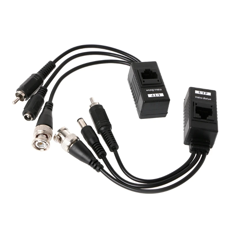 

BNC To RJ45 Passive Video Power + Audio Balun Transceiver For CCTV Camera