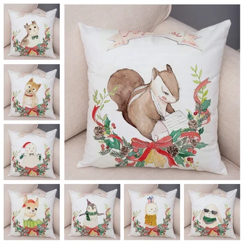 Merry Christmas Cartoon Cushion Cover Decor Water Color Animal Pillow case for Sofa Home Children Room Plush Linen Pillowcase 
Merry Christmas Cartoon Cushion Cover Decor Water Color Animal Pillow case for Sofa Home Children Room Plush Linen Pillowcase