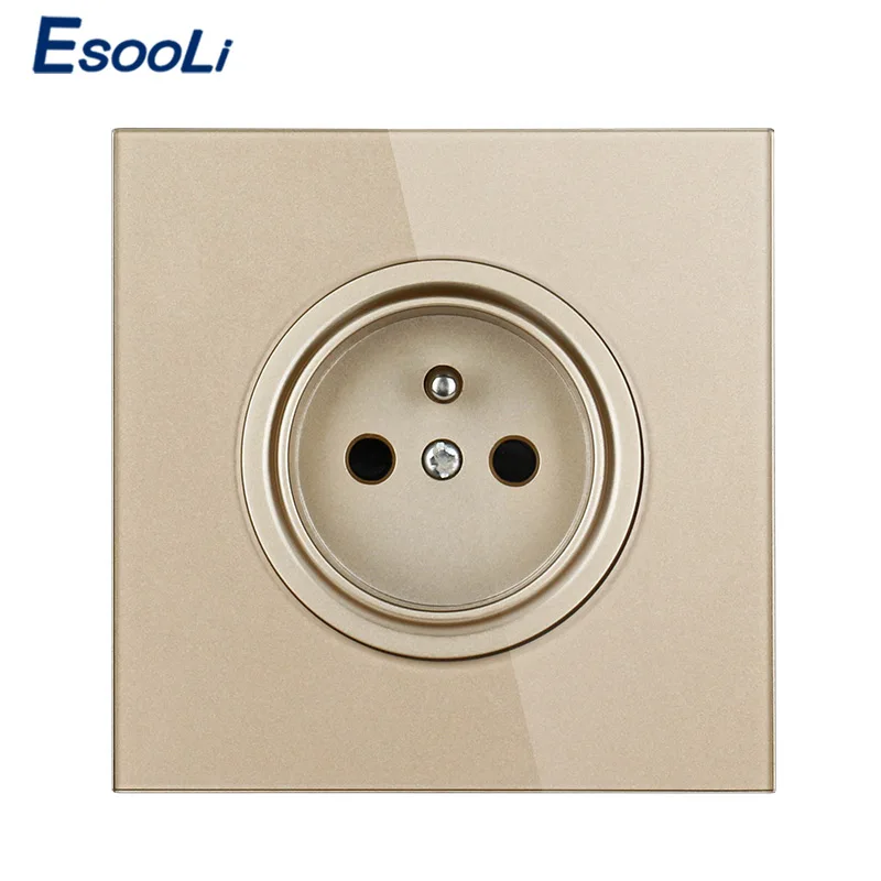 EsooLi French Standard Wall Power Socket Crystal Glass Panel Charger Adapter Gold Wall Power Socket Plug Grounded 86*86mm
EsooLi French Standard Wall Power Socket Crystal Glass Panel Charger Adapter Gold Wall Power Socket Plug Grounded 86*86mm