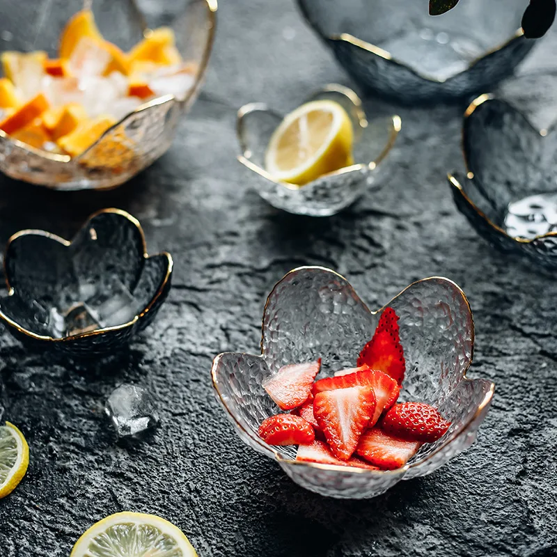 Transparent Lead-free Glass Cherry Shape Salad Bowl Irregular Gold Edge Soup Bowl Floral Blossom Fruit Dessert Bowl Nuts Tray
Transparent Lead-free Glass Cherry Shape Salad Bowl Irregular Gold Edge Soup Bowl Floral Blossom Fruit Dessert Bowl Nuts Tray