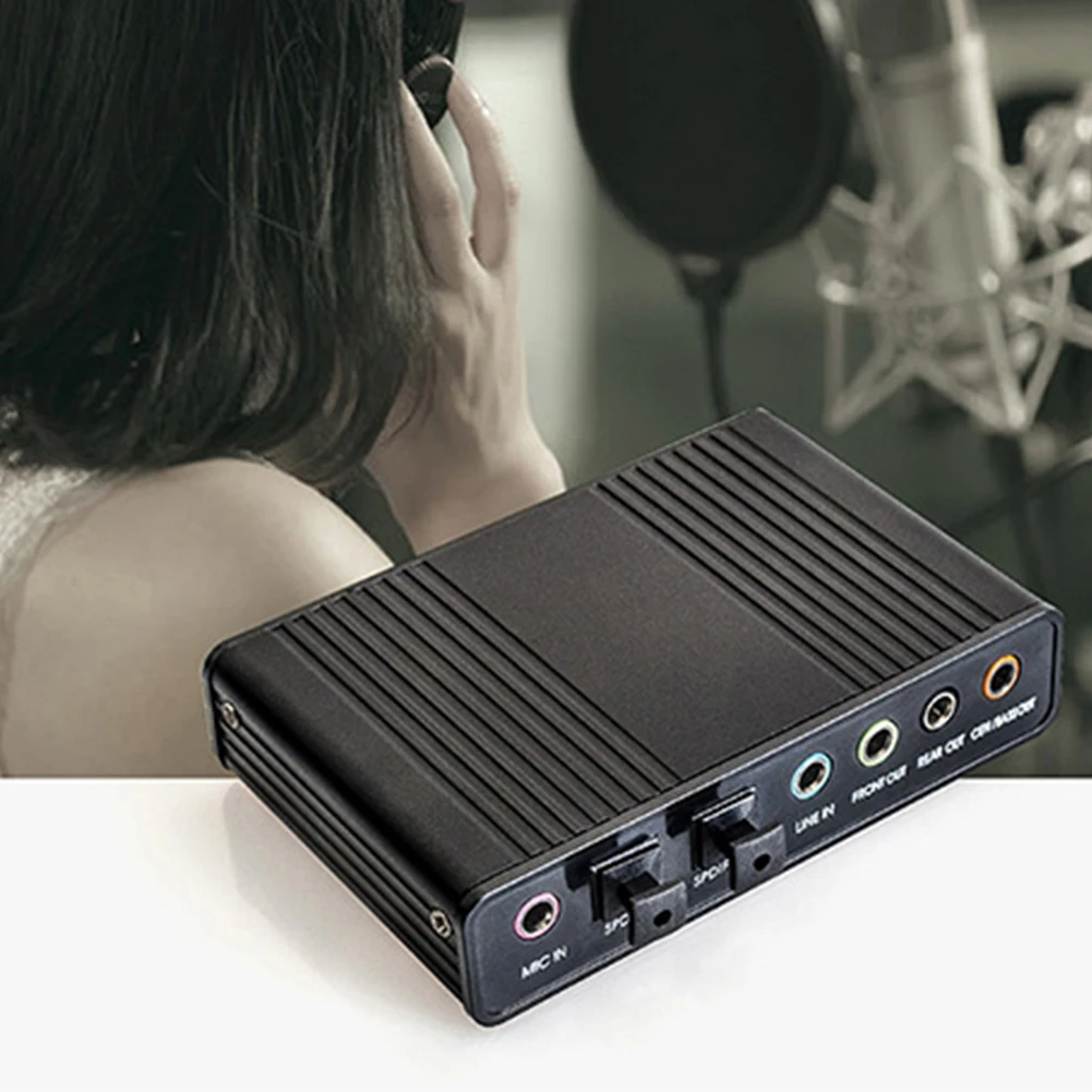 External USB 2.0 Sound Card 6 Channel 5.1 Audio Card Converter Adapter CM6206 Chipset Adapter Supports SCMS copy for Laptop
External USB 2.0 Sound Card 6 Channel 5.1 Audio Card Converter Adapter CM6206 Chipset Adapter Supports SCMS copy for Laptop