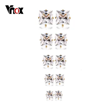 Vnox 5 Pc/ Pack Elegant Well Cut Square Round AAA CZ Stone Women Stud Earrings Stainless Steel Pin Female Lady Party Jewelry
Vnox 5 Pc/ Pack Elegant Well Cut Square Round AAA CZ Stone Women Stud Earrings Stainless Steel Pin Female Lady Party Jewelry