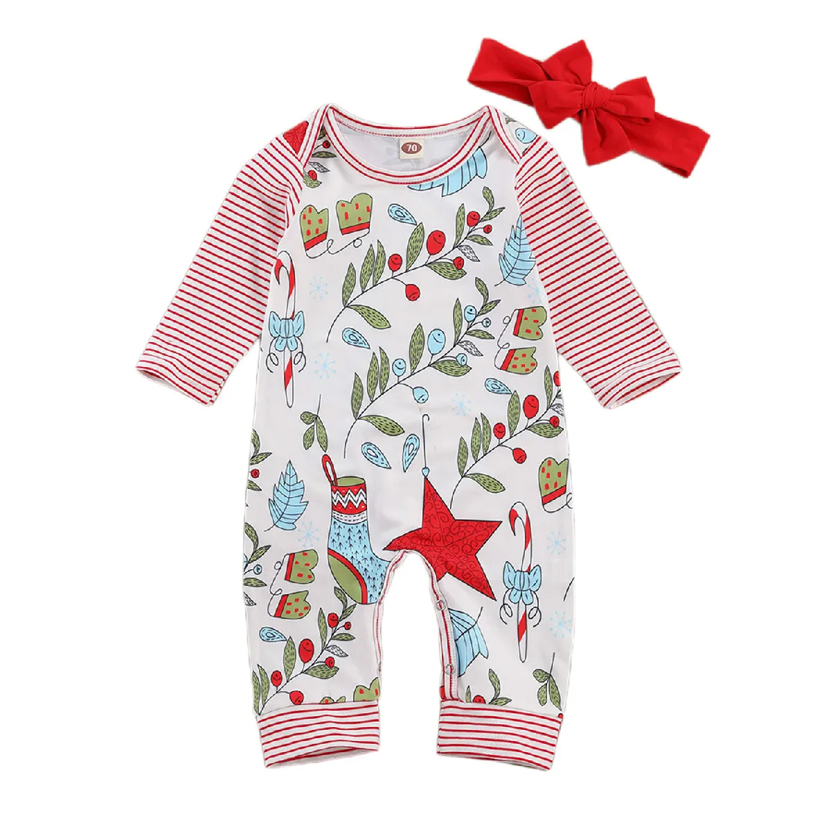 Christmas Toddler Baby Boy Girl Romper 2PCS Outfit Pinstripe Long Sleeve Footless One-Piece Jumpsuit with Headband Autumn 2020
Christmas Toddler Baby Boy Girl Romper 2PCS Outfit Pinstripe Long Sleeve Footless One-Piece Jumpsuit with Headband Autumn 2020