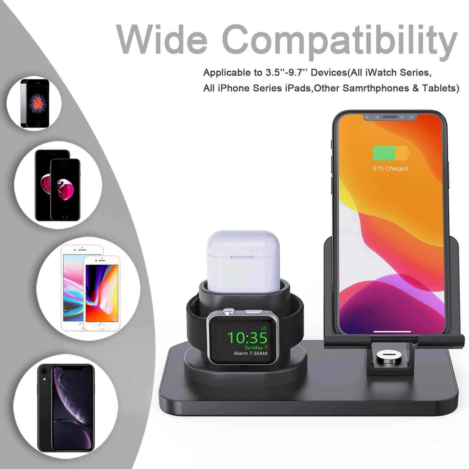 Новый Настольный три-в-одном кронштейн для Apple iphone мобильный телефон смарт часы