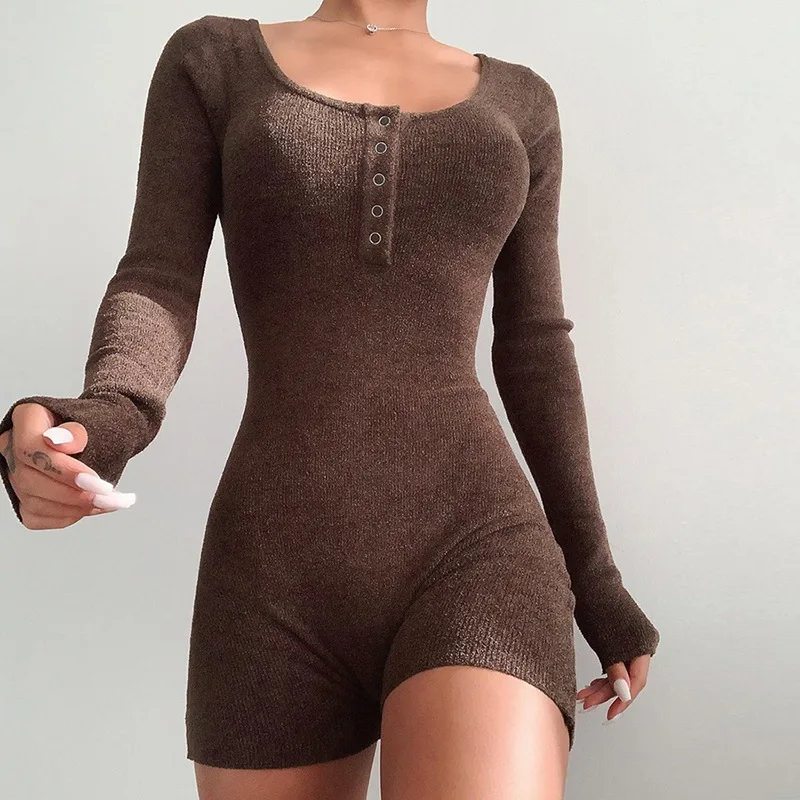 Simple Solid Color Activity Playsuits For Womens Autumn Winter Brown Full Sleeve Sporty Home Wear Jumpsuits Female Streetwer
Simple Solid Color Activity Playsuits For Womens Autumn Winter Brown Full Sleeve Sporty Home Wear Jumpsuits Female Streetwer