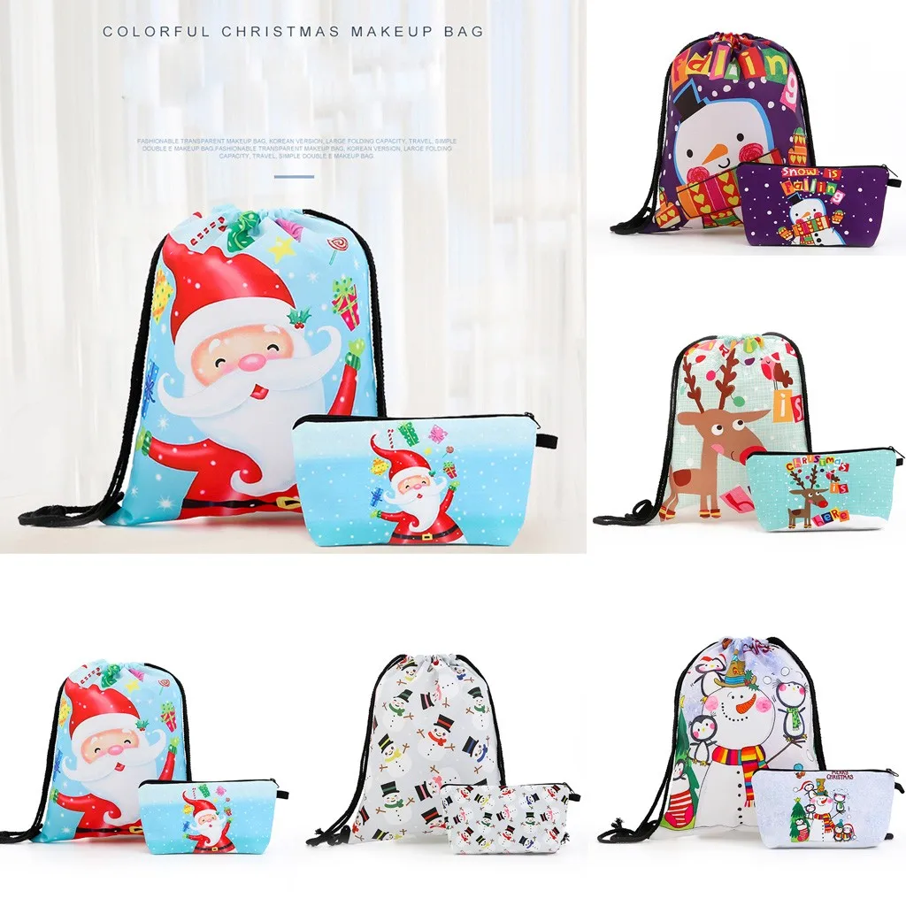 large canvas bag merry christmas santa sack gift candy storage