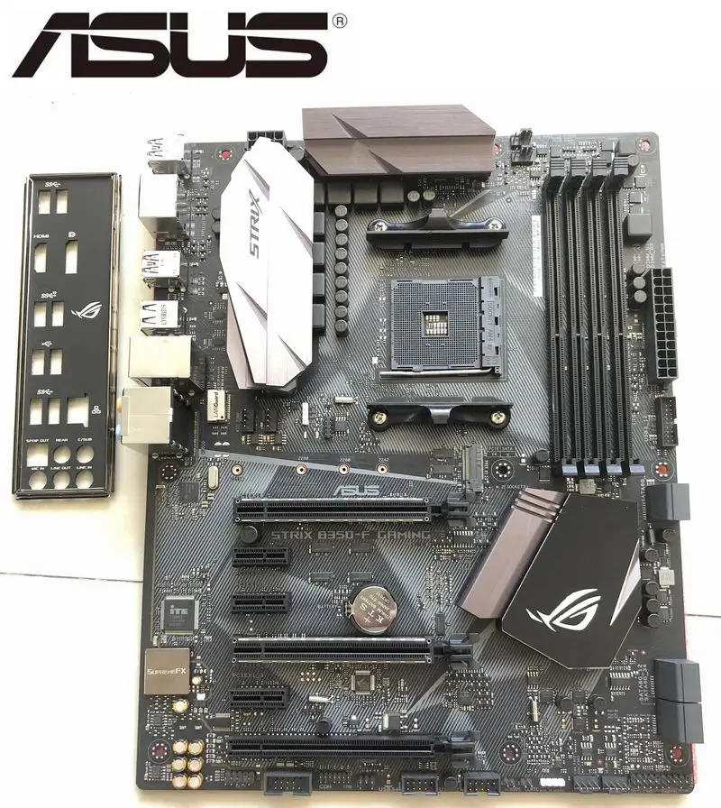 ASUS ROG STRIX B350 F игровая материнская плата с разъемом AM4 DDR4 USB3.0 SATA3 подержанная для