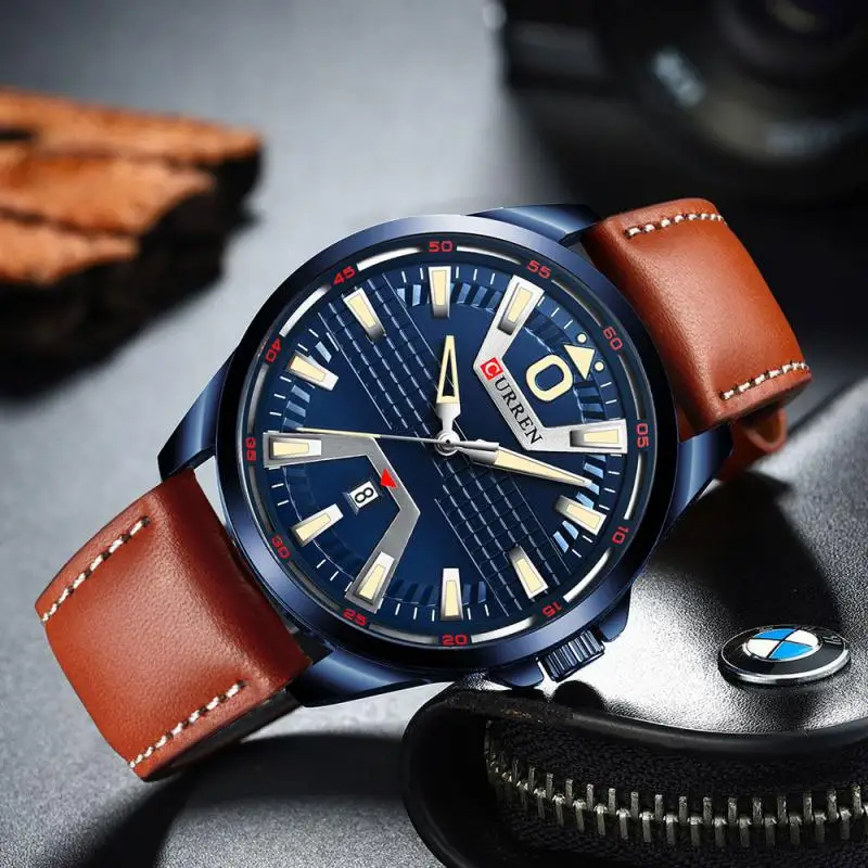 

Fashion Luxury Man Quartz Watch Curren Leather Clock Auto Date Wristwatch Male Brand Watch Reloj Hombres Relogio Masculino