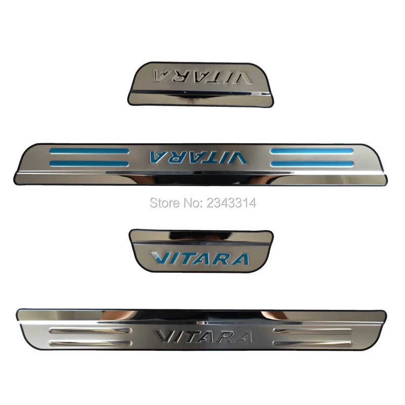 For Suzuki Vitara 2015-2021 Accessories Stainless Door Sill Kick Scuff Plate Guard Pedal Protector Trim Step Cover Car Styling For Suzuki Vitara 2015-2021 Accessories Stainless Door Sill Kick Scuff Plate Guard Pedal Protector Trim Step Cover Car Styling