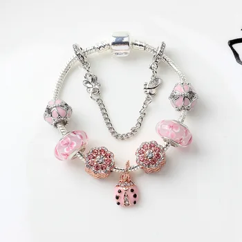 New 925 silver Original Pandoras butterfly beetles pendant bracelet jewelry crystal charm beads DIY Flower bracelets for Gifts 
New 925 silver Original Pandoras butterfly beetles pendant bracelet jewelry crystal charm beads DIY Flower bracelets for Gifts