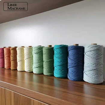 100% Cotton 4mm Macrame Cord Colorful Cord Rope Twisted Craft String DIY Home Textile Wedding Decorative supply 54 yards
100% Cotton 4mm Macrame Cord Colorful Cord Rope Twisted Craft String DIY Home Textile Wedding Decorative supply 54 yards
