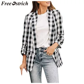 FREE OSTRICH Female Coat Women Cardigan Elegant Casual Ladies Plaid Lapel Long Sleeve Jacket Women Coat пальто женское Drop Ship
FREE OSTRICH Female Coat Women Cardigan Elegant Casual Ladies Plaid Lapel Long Sleeve Jacket Women Coat пальто женское Drop Ship