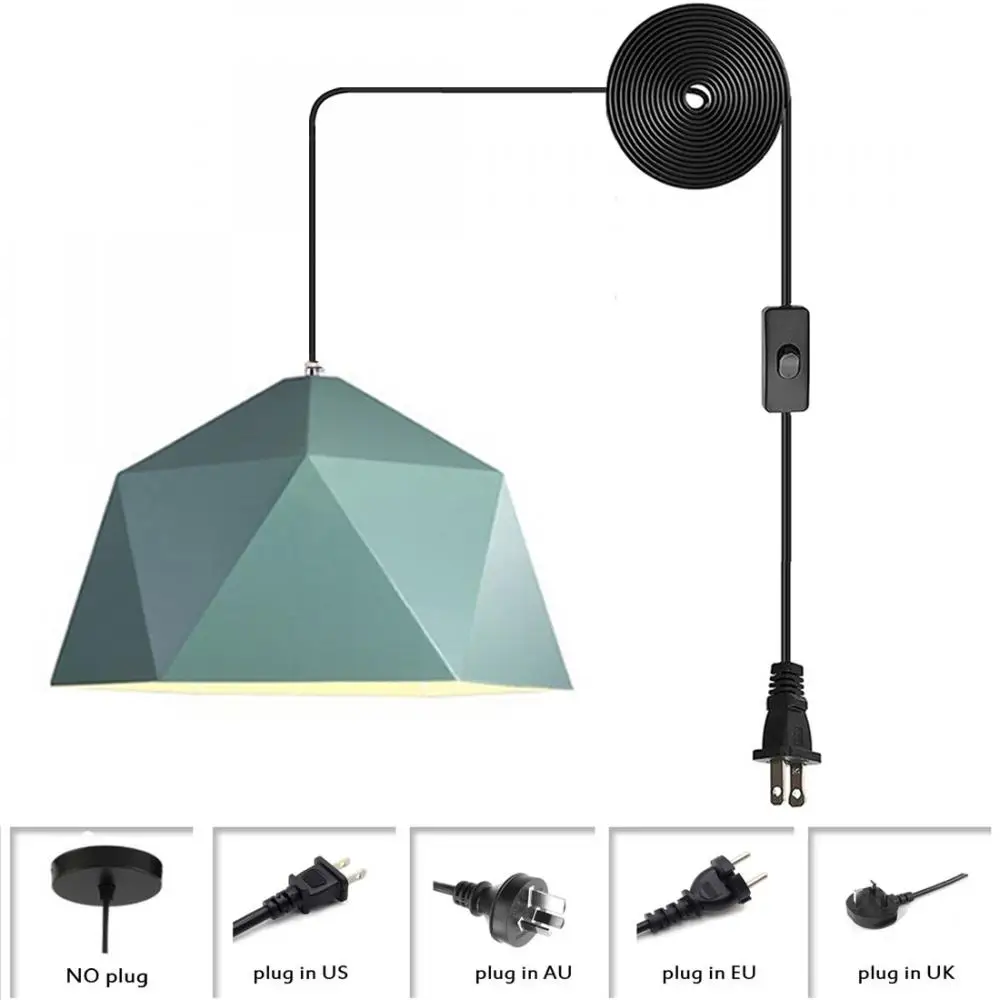 Adjustable Metal Pendant Light Chandeliers, Pendant Lighting In Green Color for Living Room, Industrial Plug In Hanging Lamp
Adjustable Metal Pendant Light Chandeliers, Pendant Lighting In Green Color for Living Room, Industrial Plug In Hanging Lamp