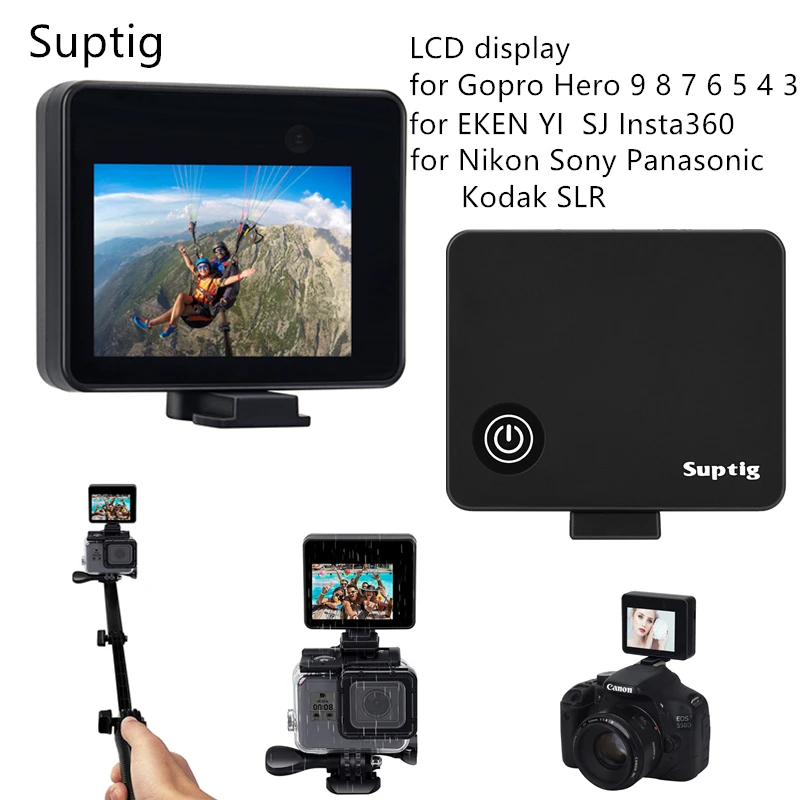 

IP 68 Waterproof Screen 2.0inch Selfie LCD Display Screen for Gopro Hero 9 8 7 6 DJI Insta360 EKEN YI for Canon for Sony SLR
