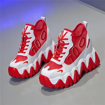 2020 New Spring Women High Platform Sneakers 10.5CM Height Increasing summer Casual Shoes Thick Sole Breathable Mesh Shoes Woman
2020 New Spring Women High Platform Sneakers 10.5CM Height Increasing summer Casual Shoes Thick Sole Breathable Mesh Shoes Woman