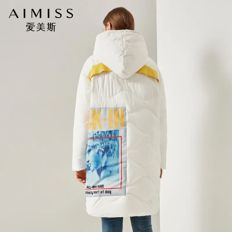 AIMISS Brand New Down Jacket White Color Printed Zippers Loose Hooded Long Down Coat Thick Winter Outwear Clothes
AIMISS Brand New Down Jacket White Color Printed Zippers Loose Hooded Long Down Coat Thick Winter Outwear Clothes