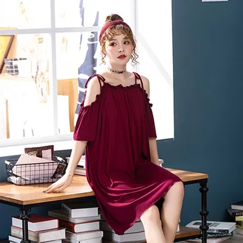 Nightdress Women's Summer Sexy Summer Casual Loose Mid-Length Comfort solid color Breathable Soft Home Dress
Nightdress Women's Summer Sexy Summer Casual Loose Mid-Length Comfort solid color Breathable Soft Home Dress