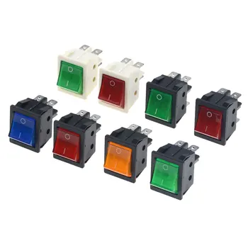 1PCS KCD4 Rocker Switch ON-OFF 2 Position 4 Pins 6 Pins Electrical equipment With Light Switch 30A 250VAC For Electric oven