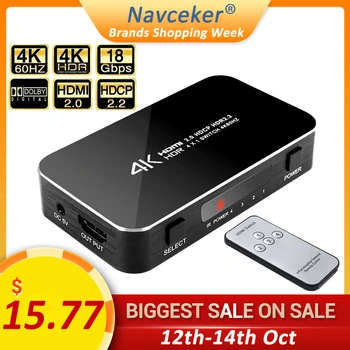 4 Port 18Gbps HDR 4K HDMI Switch 4x1 Support HDCP 2.2 Mini HDMI 2.0 Switcher HUB Box With IR Remote Control For Apple TV
4 Port 18Gbps HDR 4K HDMI Switch 4x1 Support HDCP 2.2 Mini HDMI 2.0 Switcher HUB Box With IR Remote Control For Apple TV