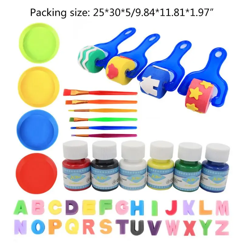 46Pcs/Set DIY Graffiti Plastic Handle Roller Sponge Brush Letter Seal Painting Tools Funny Children Educational Drawing Toys
46Pcs/Set DIY Graffiti Plastic Handle Roller Sponge Brush Letter Seal Painting Tools Funny Children Educational Drawing Toys