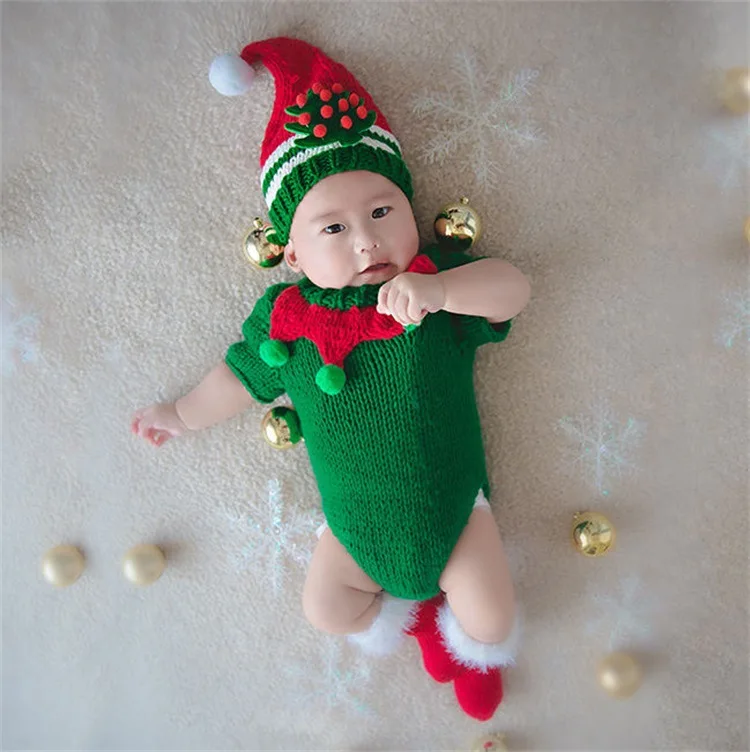 Newborn Christmas Crochet Baby Clothes Santa Claus Baby Boy Girls - Main Image
