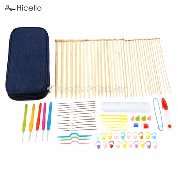 74 in 1 Knitting kit Crochet Hook Curved Needle Bamboo Needles Stitch Marker Clip Scissors Ruler Sewing bag weave tool Hicello
74 in 1 Knitting kit Crochet Hook Curved Needle Bamboo Needles Stitch Marker Clip Scissors Ruler Sewing bag weave tool Hicello