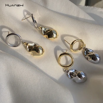 HUANZHI 2020 New Punk Metal Water Droplets Pendent Drop Earrings Irregular Geometric Round Circle for Women Girls Party Jewelry
HUANZHI 2020 New Punk Metal Water Droplets Pendent Drop Earrings Irregular Geometric Round Circle for Women Girls Party Jewelry