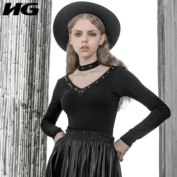 HG V Neck T Shirt Women Slim Fashion Personality Sexy All Match Streetwear 2020 New Autumn Solid Color Short Tee Goddess ZP3502 
HG V Neck T Shirt Women Slim Fashion Personality Sexy All Match Streetwear 2020 New Autumn Solid Color Short Tee Goddess ZP3502