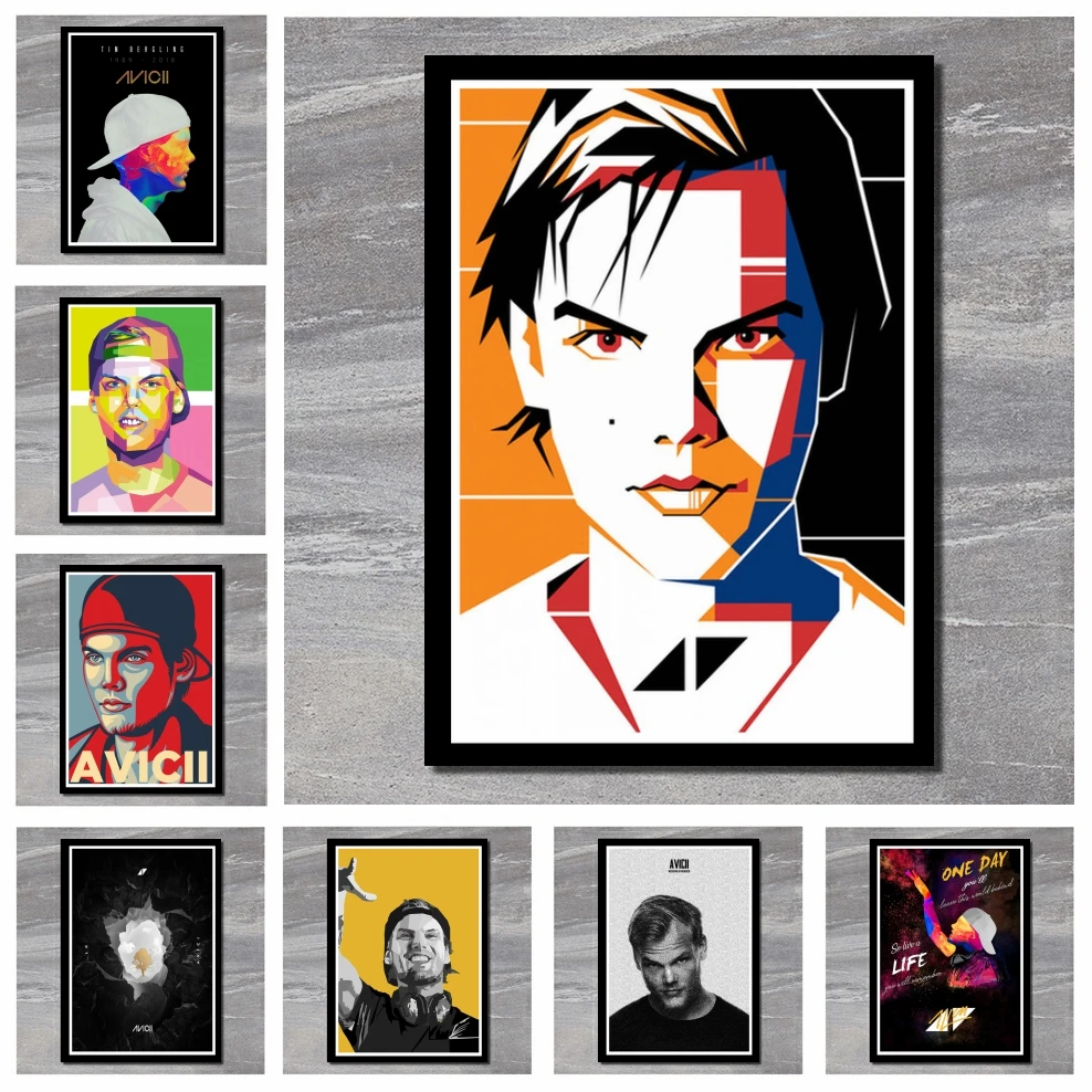 Идеальный JL Avicii Легенда DJ музыка ПЕВЕЦ Звезда современный абстрактный постер