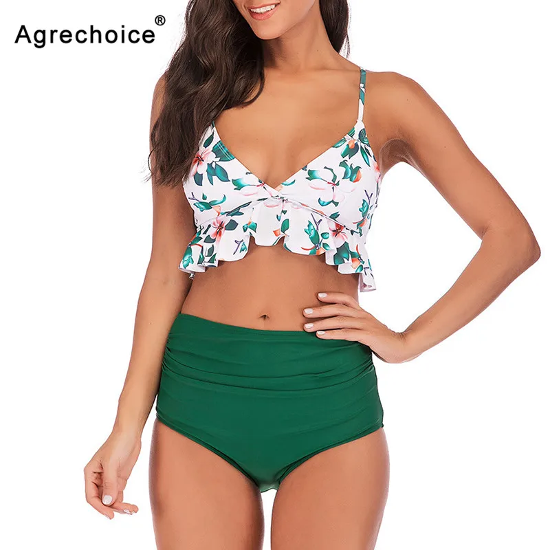 2019 New Sexy Ruffle High Waist Bikini Swimwear Women Print Swimsuit Cross Back Bikini Set Bathing Suit Beachwear Swimming Suit
2019 New Sexy Ruffle High Waist Bikini Swimwear Women Print Swimsuit Cross Back Bikini Set Bathing Suit Beachwear Swimming Suit