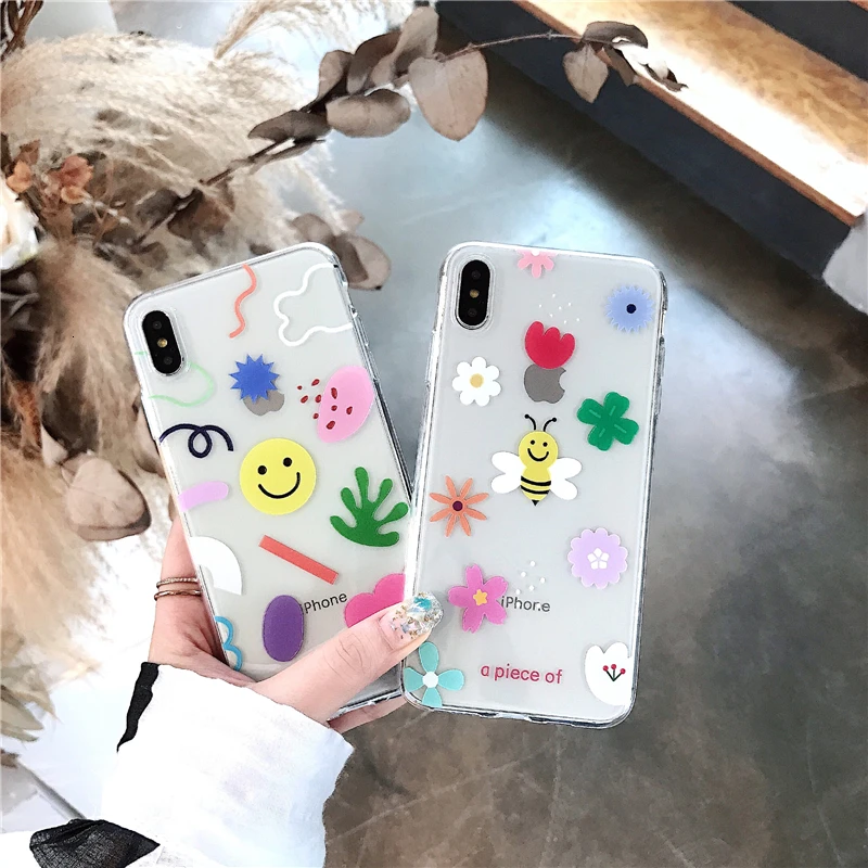 INS Korea Super Fire Color Flower Bee Clear Soft TPU Phone Case For iphone XS Max XR XR X 7 8 6 6s plus Simple Smiley Face Cover
INS Korea Super Fire Color Flower Bee Clear Soft TPU Phone Case For iphone XS Max XR XR X 7 8 6 6s plus Simple Smiley Face Cover