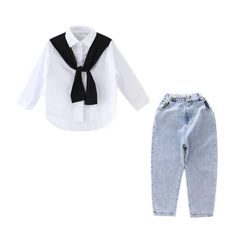 Kids Clothing Set Fashion Girls Outfits Solid Shirt + Shawl + Jeans Teenage Girl Clothes Suit Spring Autumn Children Tracksuit
Kids Clothing Set Fashion Girls Outfits Solid Shirt + Shawl + Jeans Teenage Girl Clothes Suit Spring Autumn Children Tracksuit