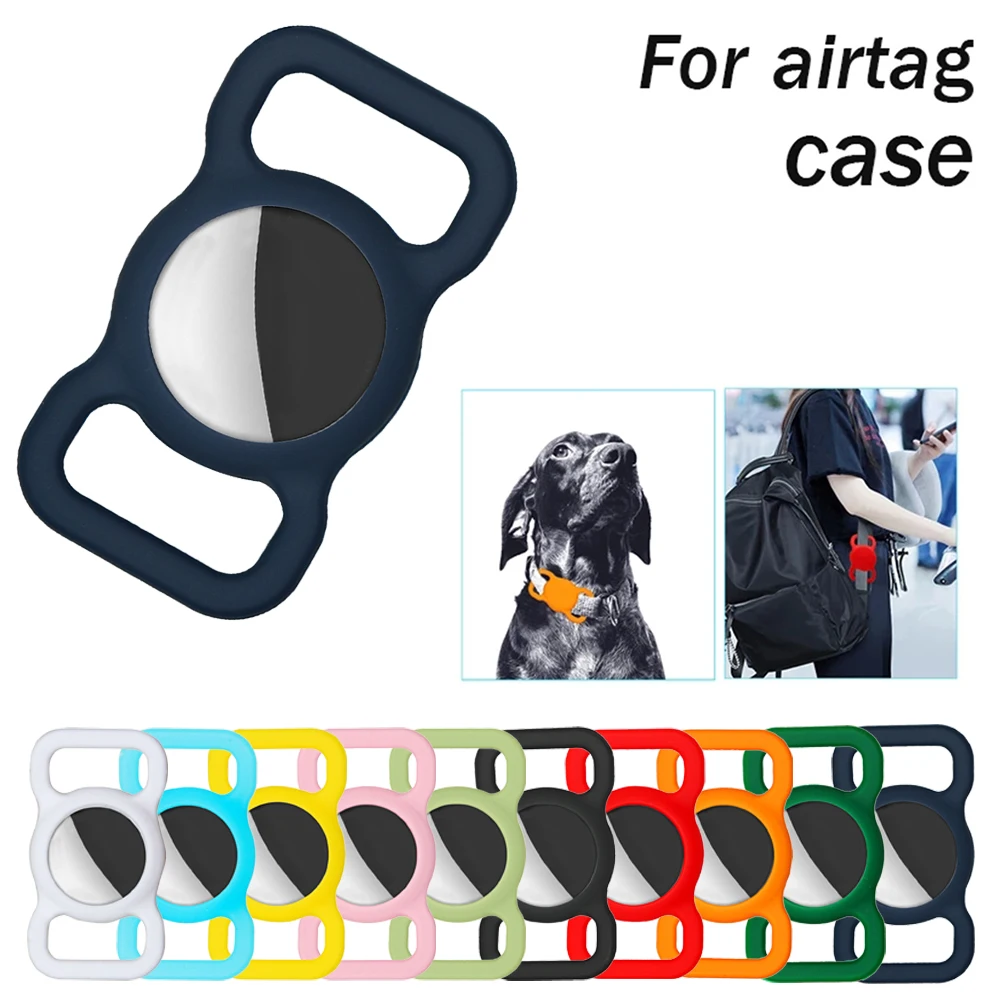 

1PC For Apple Airtag Case Dog Cat Collar GPS Finder Colorful Luminous Protective Silicone Case For Apple Air Tag Tracker Holder