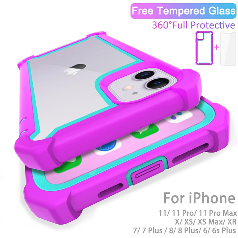Чехол для iPhone 11 Pro SE2020 XS Max XR 6 7 8 Plus сверхпрочная защита армированный ударопрочный