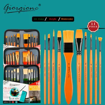 10pcs Giorgione Nylon Watercolor Paint Brush Shapes Round Pointed Tip Gouache Brush With Bag For Oil Painting Artistic Supplies
10pcs Giorgione Nylon Watercolor Paint Brush Shapes Round Pointed Tip Gouache Brush With Bag For Oil Painting Artistic Supplies