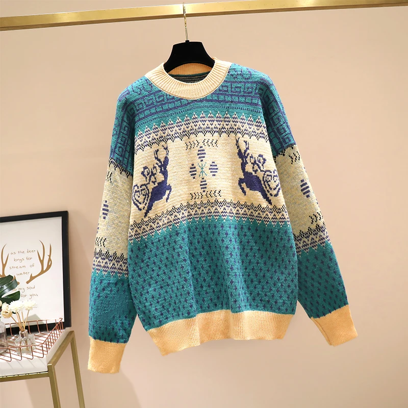 Women's Sweaters Knit 2020 Fall Winter New Plus Size O-Neck European Style All-match Loose Tops Korean Christmas GX1216
Women's Sweaters Knit 2020 Fall Winter New Plus Size O-Neck European Style All-match Loose Tops Korean Christmas GX1216