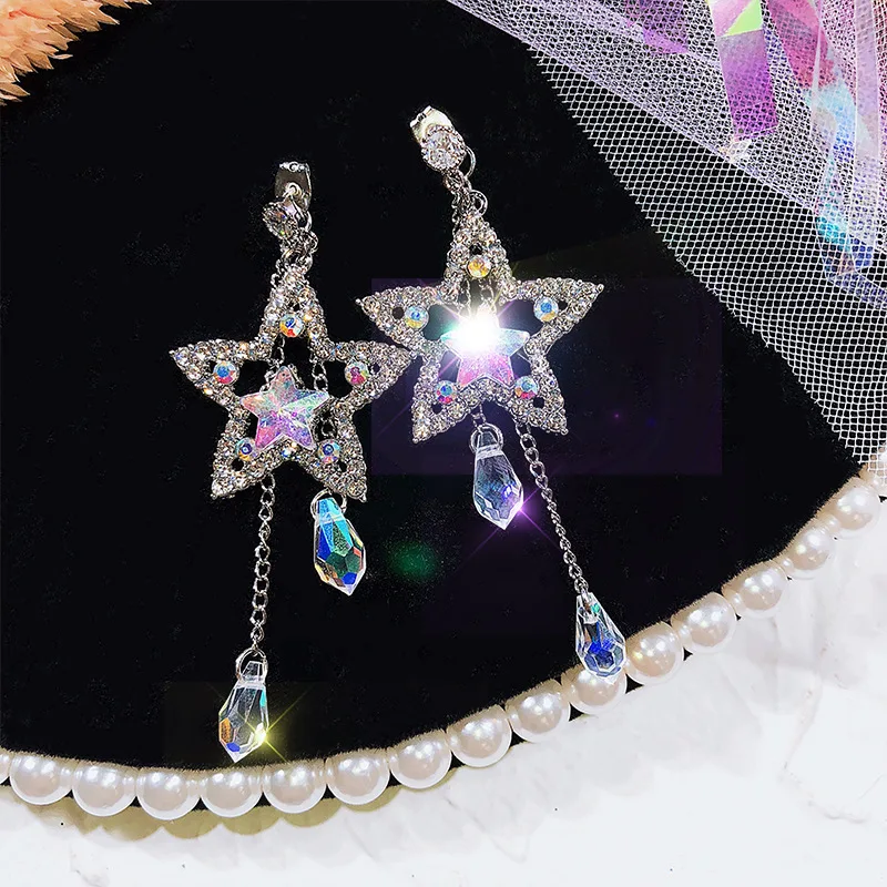 Fashion Star Tassel Rhinestone Earrings Long Dangle Statement Geometric Wedding Luxury Jewelry Designer Earrings Wholesale
Fashion Star Tassel Rhinestone Earrings Long Dangle Statement Geometric Wedding Luxury Jewelry Designer Earrings Wholesale