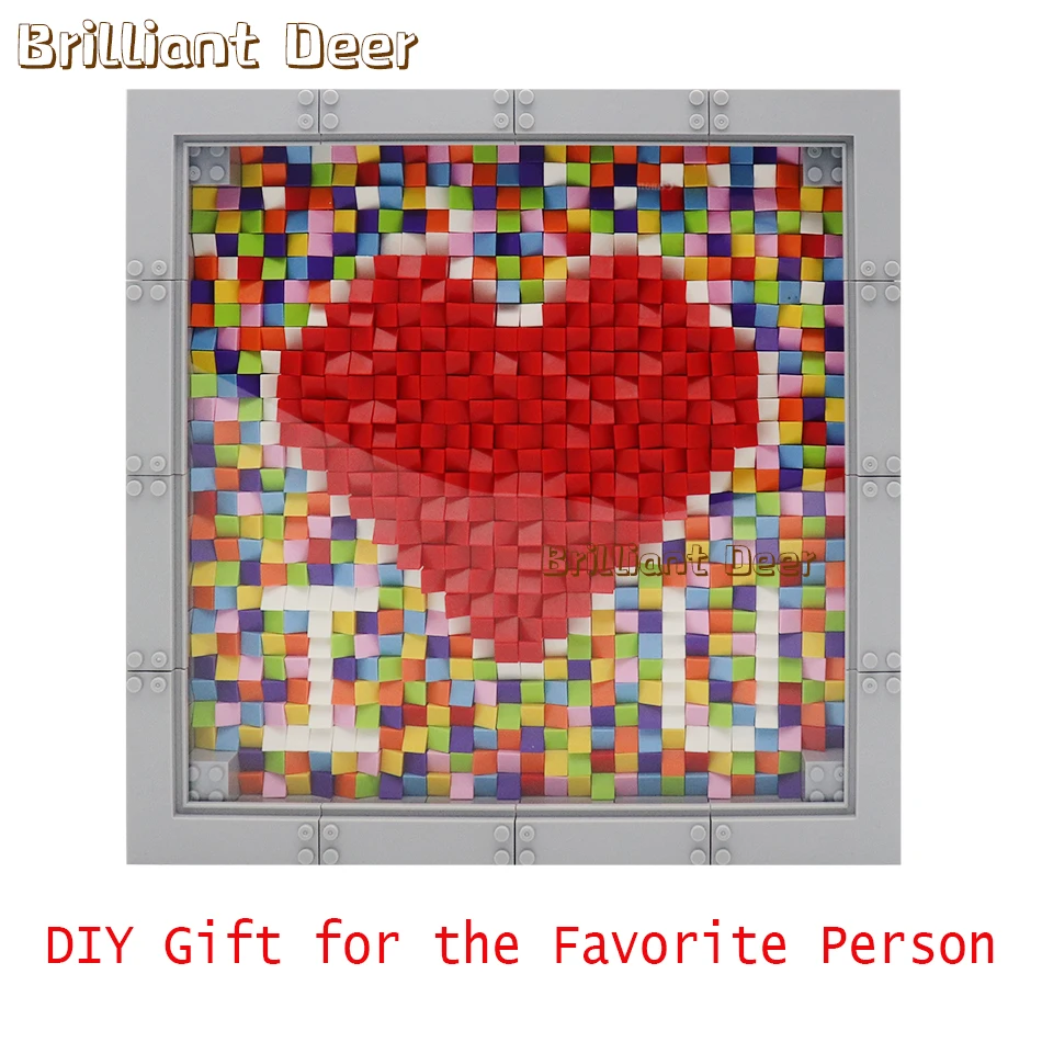 DIY Heart Bricks Frame with 32*32 dots Base Plate Acrylic Dustproof Board Creative Building Blocks Valentine's Day birthday gift
DIY Heart Bricks Frame with 32*32 dots Base Plate Acrylic Dustproof Board Creative Building Blocks Valentine's Day birthday gift