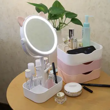 Makeup Mirror Desk LED Lighted Touch Screen Mini Makeup Mirror Multi-function Cosmetics Lipstick Eyeliner Storage Makeup Box
Makeup Mirror Desk LED Lighted Touch Screen Mini Makeup Mirror Multi-function Cosmetics Lipstick Eyeliner Storage Makeup Box
