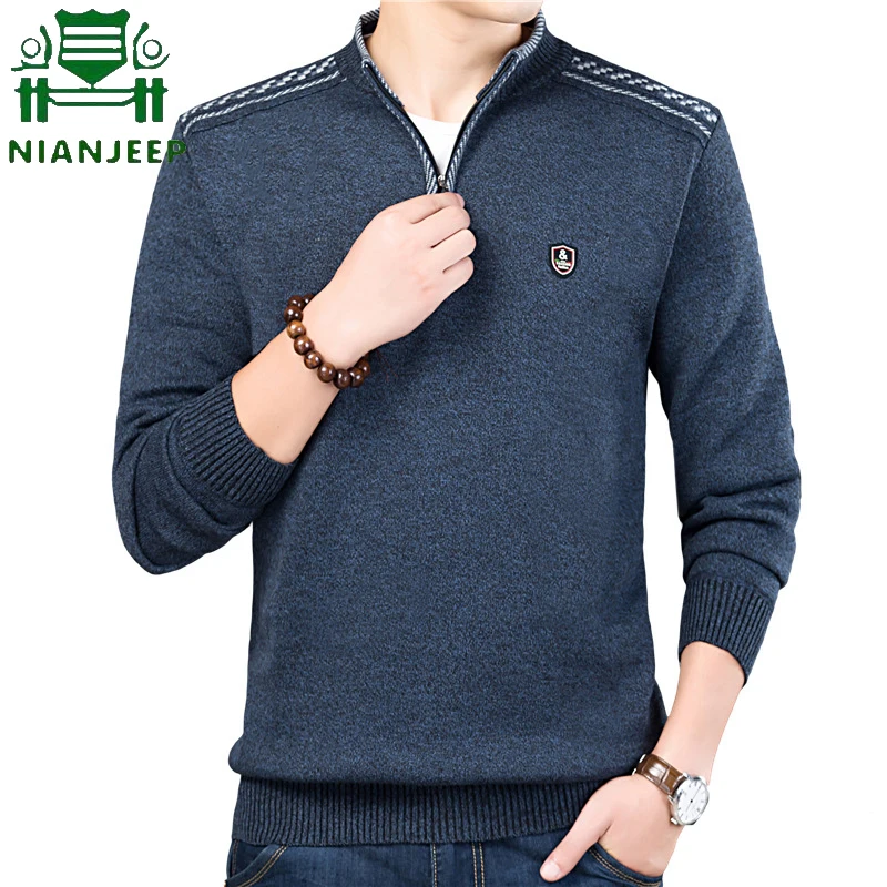 Autumn Winter Knitted Pullovers Mens Sweater Stand Collar Solid Color Zipper Casual Slim Fit Warm pull homme Plus Size M-3XL
Autumn Winter Knitted Pullovers Mens Sweater Stand Collar Solid Color Zipper Casual Slim Fit Warm pull homme Plus Size M-3XL