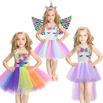 Halloween Cosplay Costume for Unicorn Birthday Party Mesh Unicorn Tutu Princess Flowers Dress for Girls Can Add Headwear Wings
Halloween Cosplay Costume for Unicorn Birthday Party Mesh Unicorn Tutu Princess Flowers Dress for Girls Can Add Headwear Wings