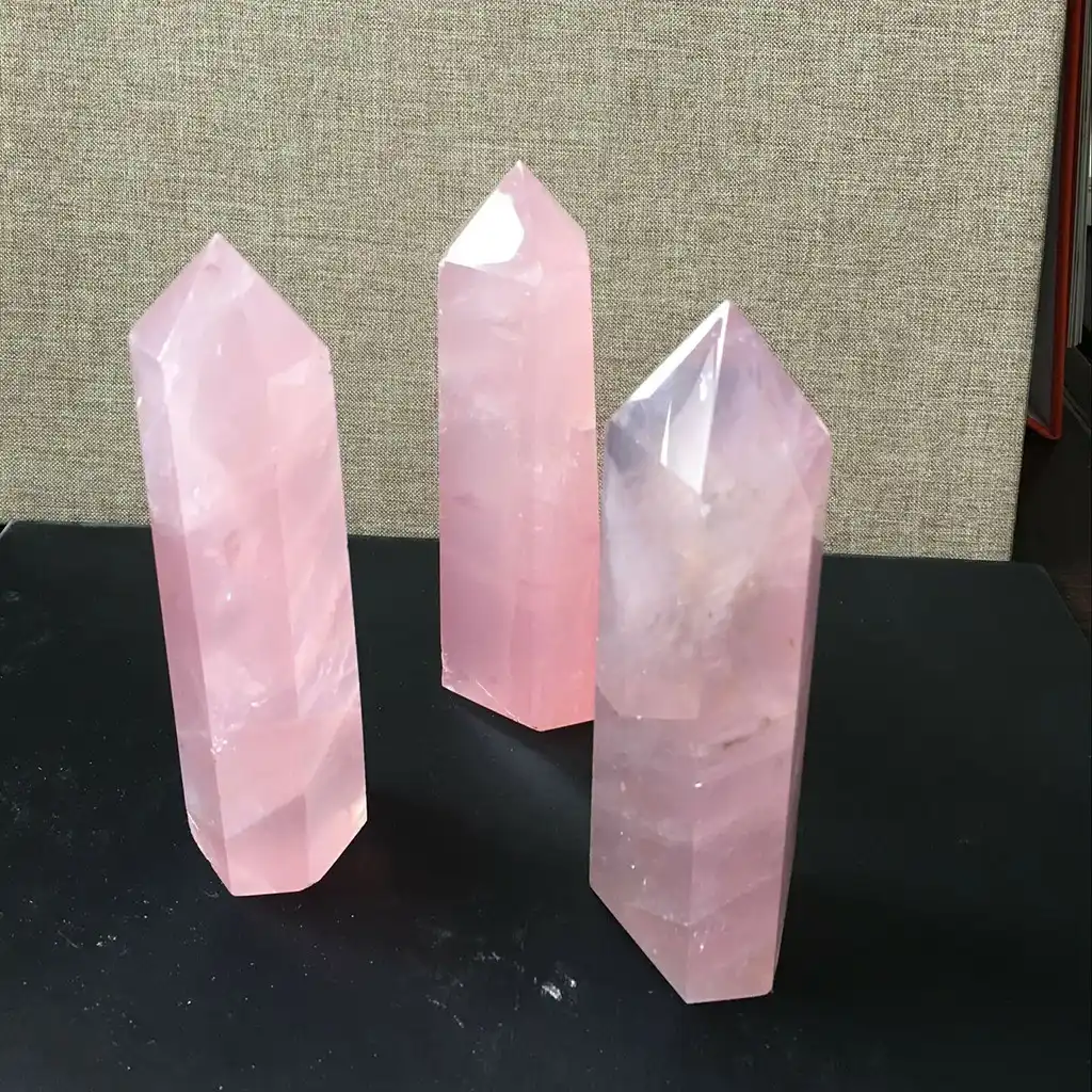 40-50mm natural rock pink rose quartz crystal wand point healing