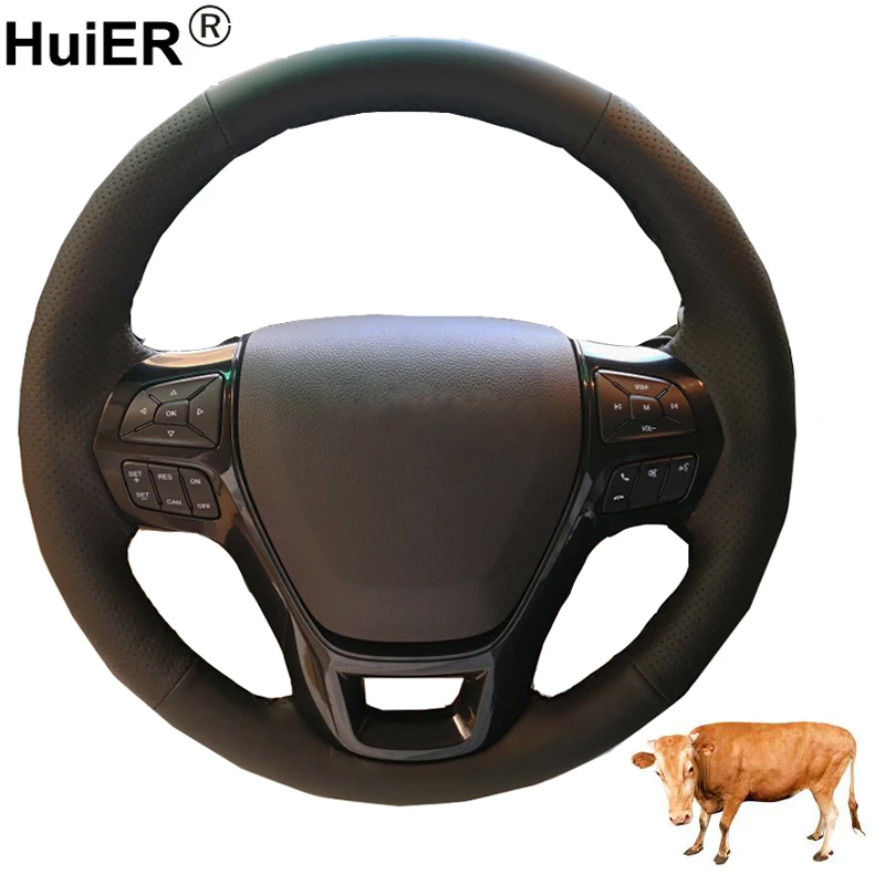 Hand Sewing Car Steering Wheel Cover Volant Top Cow Leather Braid on the Steering wheel For Ford Explorer 2016 2017 2018 2019
Hand Sewing Car Steering Wheel Cover Volant Top Cow Leather Braid on the Steering wheel For Ford Explorer 2016 2017 2018 2019